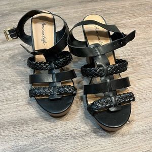 American Eagle Strappy Black Heels. Size 7.5.
